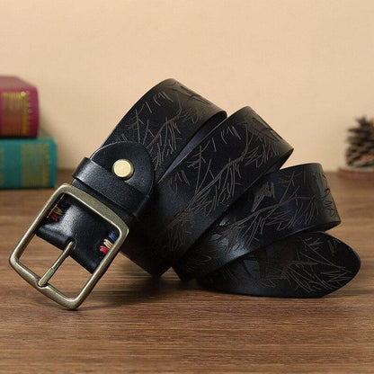 Belt in leather for men, model Emersone - Zictor