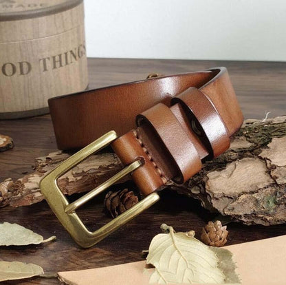 Belt in leather for men, model Jiwon - Zictor