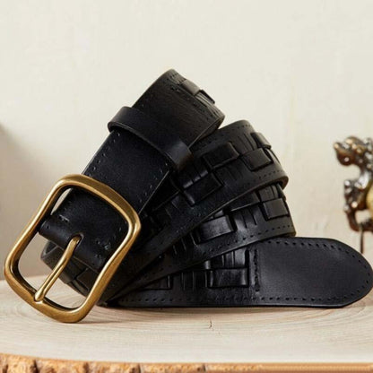 Belt in leather for men, model Raegany - Zictor