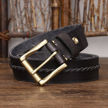 Belt Leather For Men With Strap Centrale Braided Model Naz by Zictor
