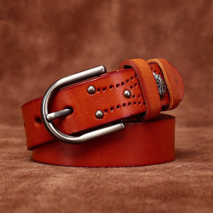 Belt in leather for women, model Aspen - Zictor