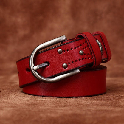 Belt in leather for women, model Aspen - Zictor