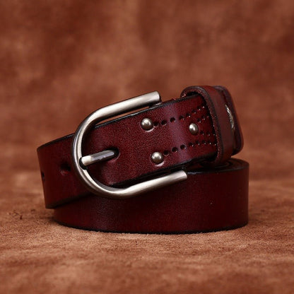 Belt in leather for women, model Aspen - Zictor