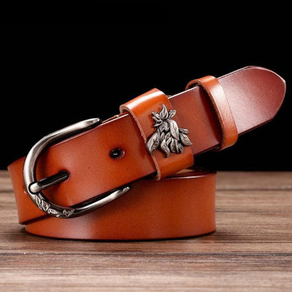 Belt in leather for women, model Atlas - Zictor