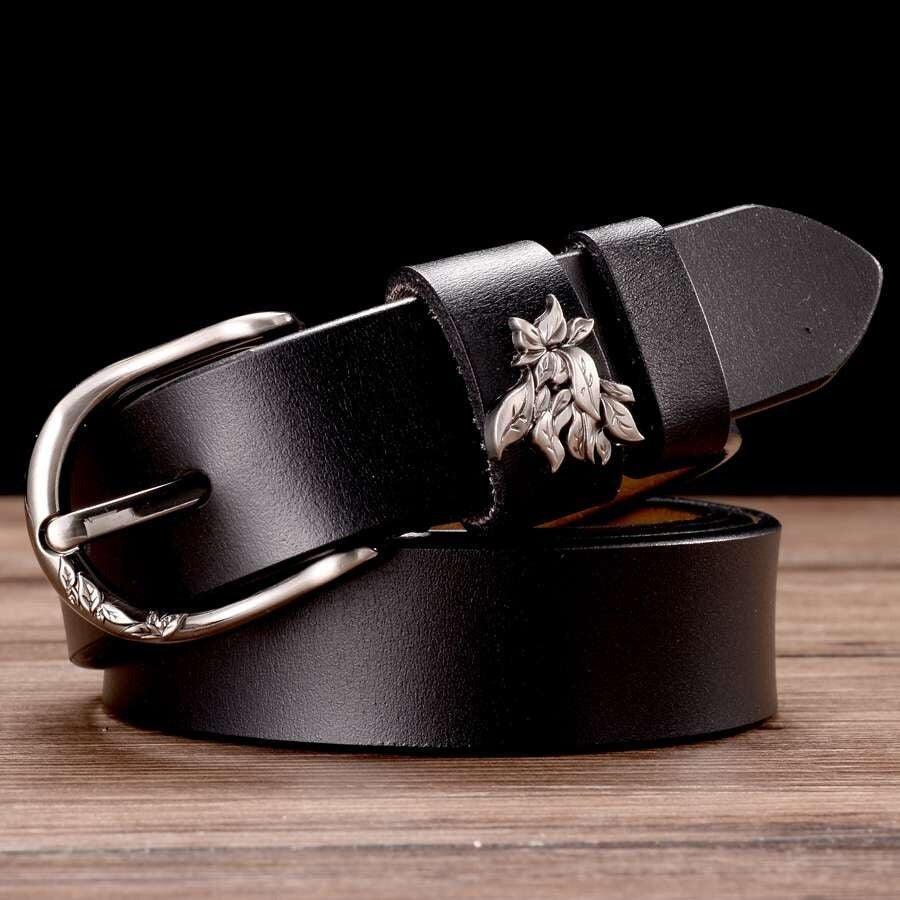 Belt in leather for women, model Atlas - Zictor