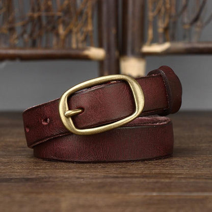 Belt in leather for women, model Blaeke - Zictor