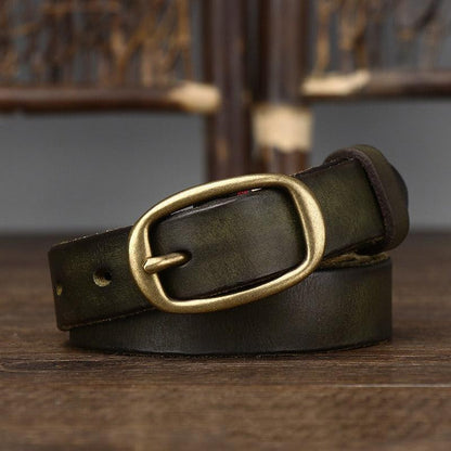 Belt in leather for women, model Blaeke - Zictor
