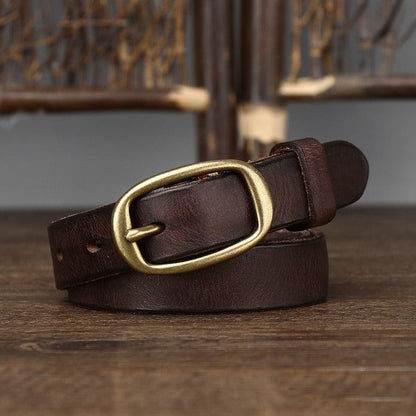 Belt in leather for women, model Blaeke - Zictor