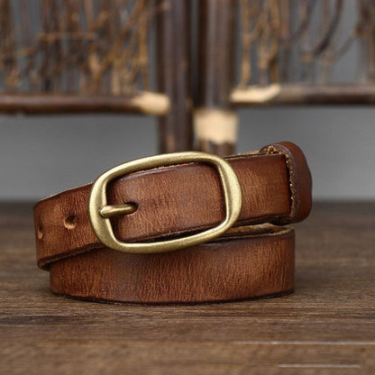 Belt in leather for women, model Blaeke - Zictor