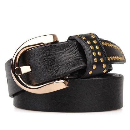 Belt in leather for women, model Bronwyn - Zictor