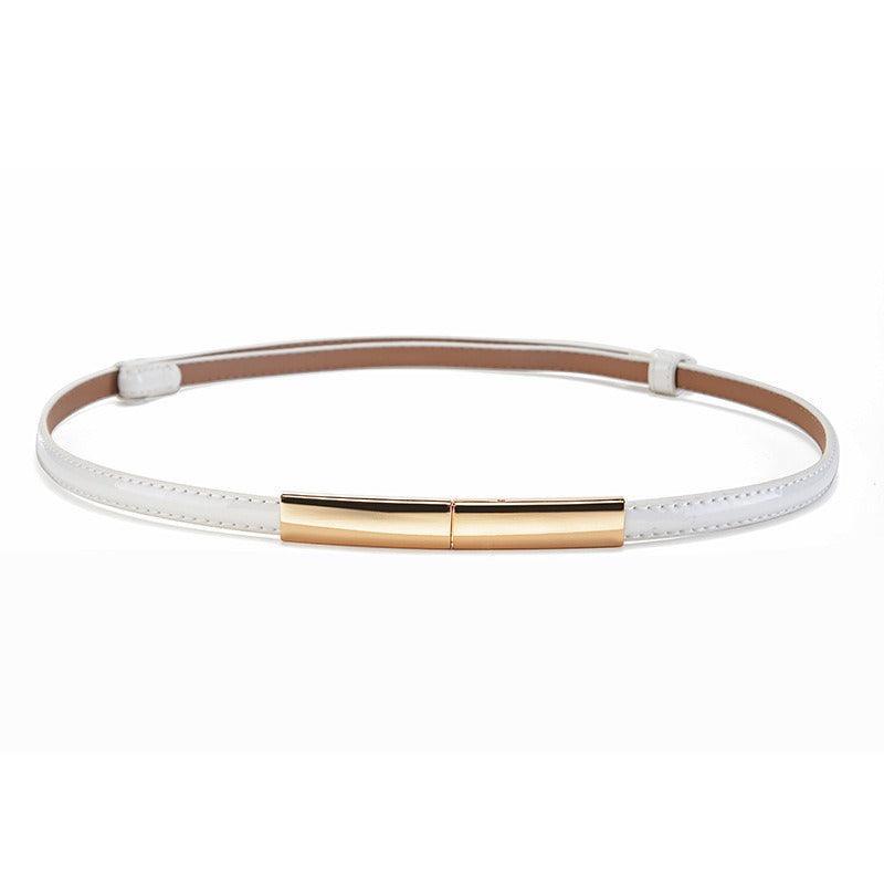 Belt in leather for women, model CaMarvelno - Zictor