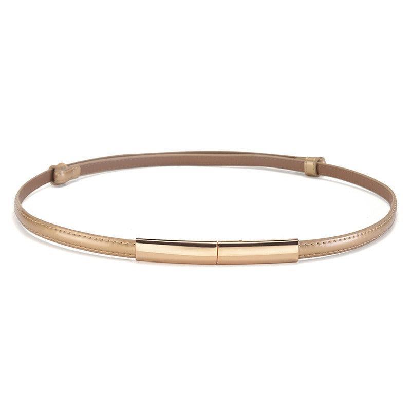 Belt in leather for women, model CaMarvelno - Zictor