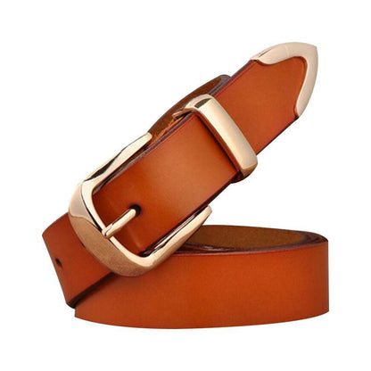 Belt in leather for women, model Claude - Zictor