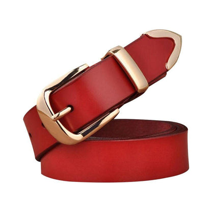 Belt in leather for women, model Claude - Zictor