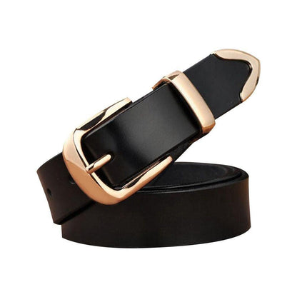 Belt in leather for women, model Claude - Zictor
