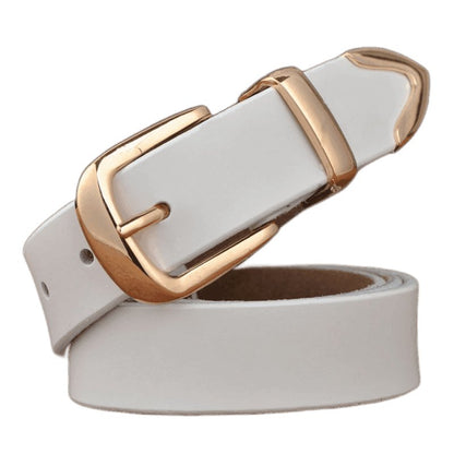 Belt in leather for women, model Claude - Zictor