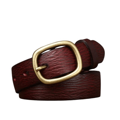 Full - Grain Belt For Women Brass Buckle - Model Doran
