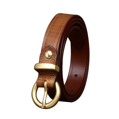 Belt For Women Gold Round Buckle - Model Emberly