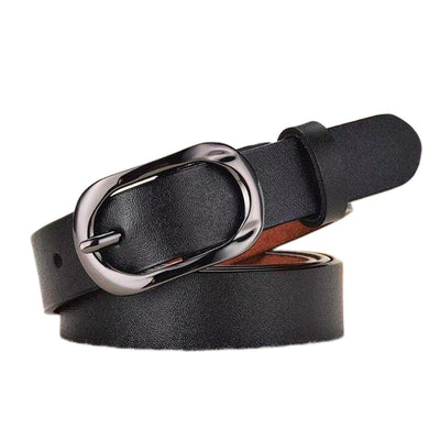 Black Cowhide Belt For Women - Model Emeree