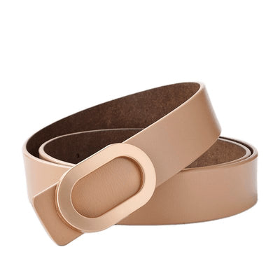 Belt For Women With Gold Oval Buckle - Model Bente