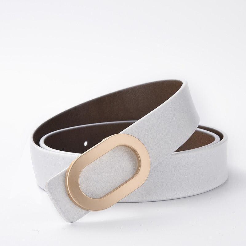Belt in leather for women, model Finnleyote - Zictor