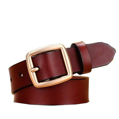 Belt For Women Gold Square Buckle - Model Haze