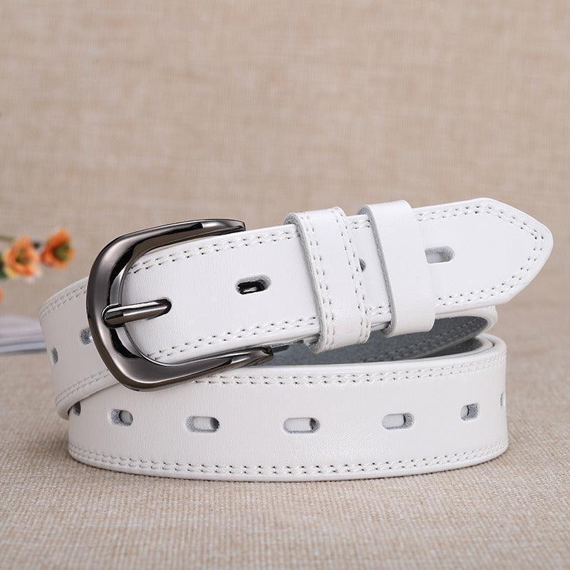 Belt in leather for women, model Hieu - Zictor