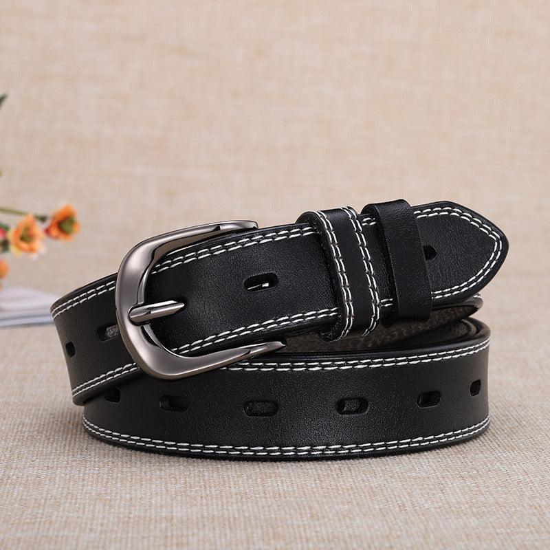 Belt in leather for women, model Hieu - Zictor