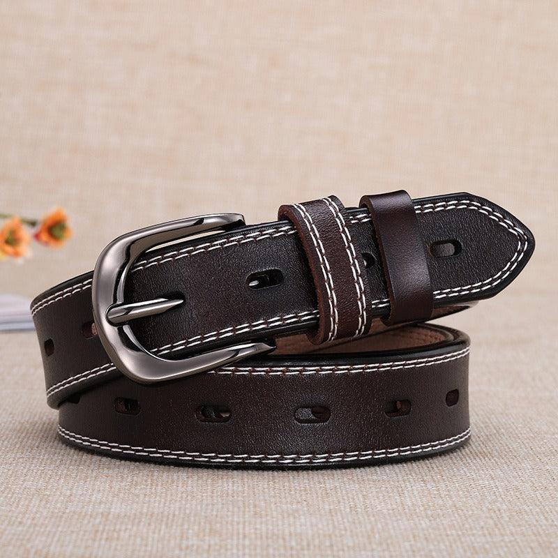 Belt in leather for women, model Hieu - Zictor