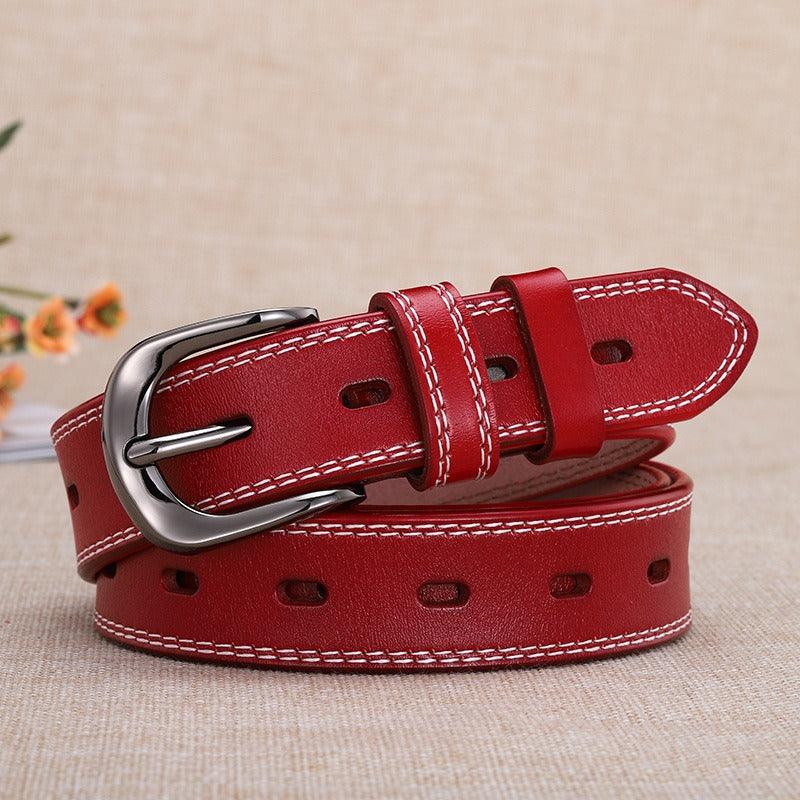 Belt in leather for women, model Hieu - Zictor