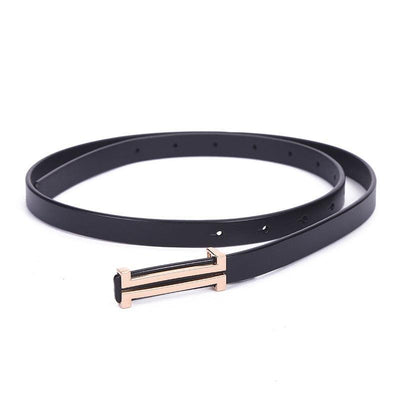 Slim Crust Belt For Women Gold Buckle - Model Lindsay