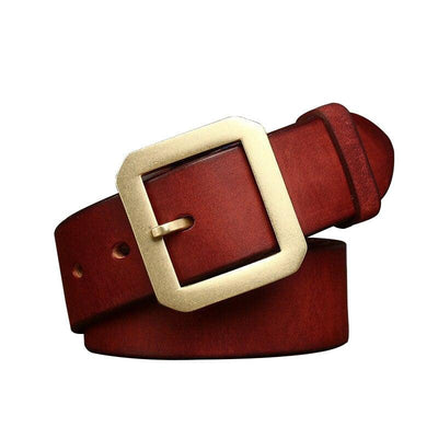 Belt for Women Full - Grain Gold Buckle - Model Lynn