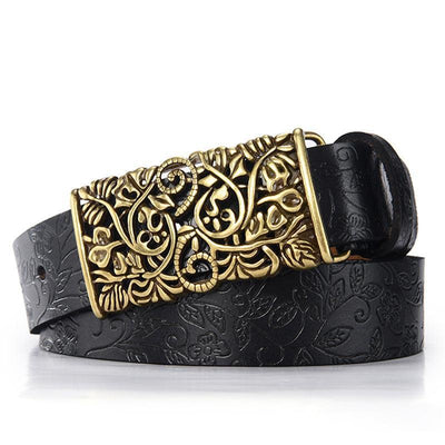 Belt For Women - Gold Clip Buckle - Model Marlowe