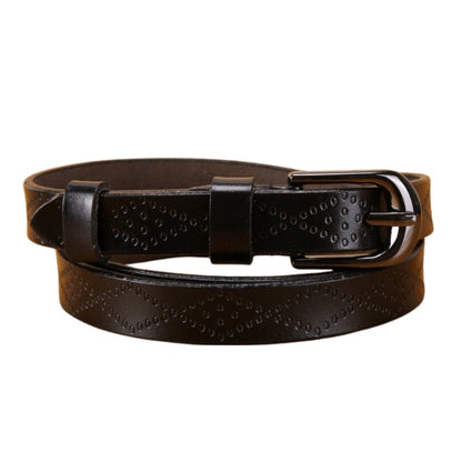 Belt in leather for women, model Mael - Zictor