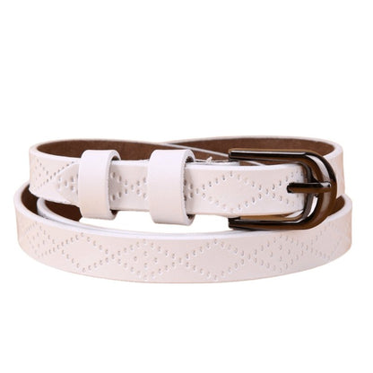 Belt in leather for women, model Mael - Zictor