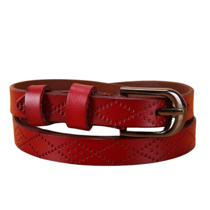 Belt in leather for women, model Mael - Zictor