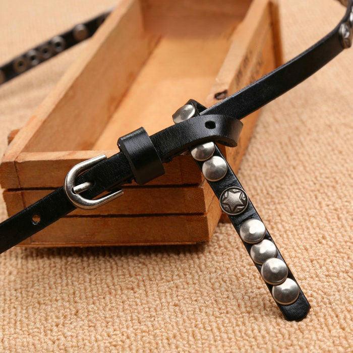 Belt in leather for women, model MarSimranyan - Zictor