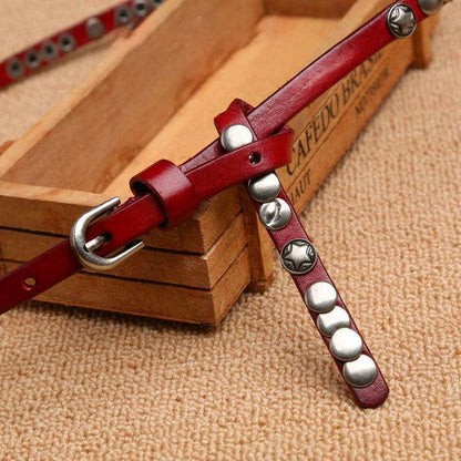Belt in leather for women, model MarSimranyan - Zictor