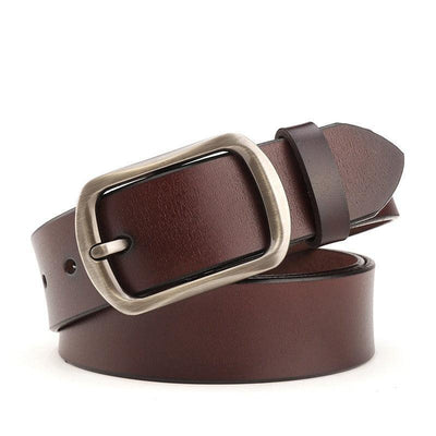 Cowhide Belt For Women Silver Buckle - Model Merveil