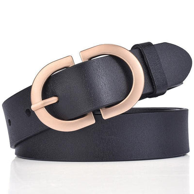 Belt For Women Cowhide Gold Buckle - Model Myka