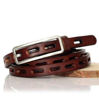 Belt in leather for women, model Nikita - Zictor
