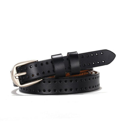 Belt in leather for women, model Paytan - Zictor