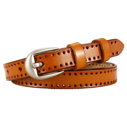 Belt in leather for women, model Paytan - Zictor