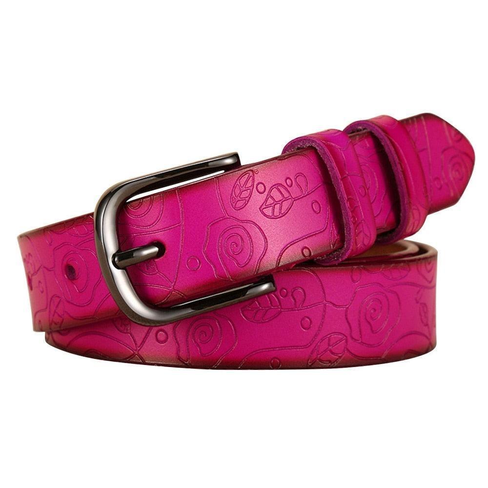 Belt in leather for women, model Perry