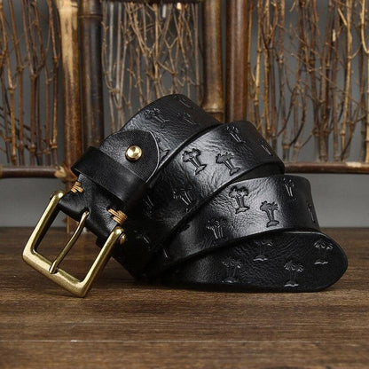 Belt in leather for women, model Raeganey - Zictor