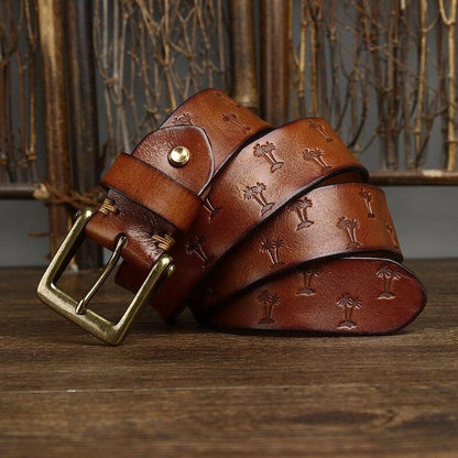 Belt in leather for women, model Raeganey - Zictor