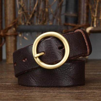 Belt in leather for women, model Rivar - Zictor