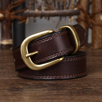Belt in leather for women, model Said - Zictor
