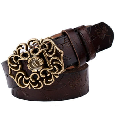 Belt For Women With Gold Buckle - Model Shadow