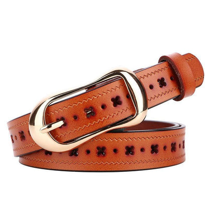 Belt in leather for women, model TKendrix - Zictor